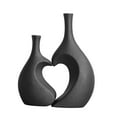 thumbnail image 2 of Juego de Jarrón de Cerámica, Maceta, Soporte para Contenedor de Flores, Jarrón Decorativo en Forma de Corazón para Decoración Del Hogar, Estantería Negro, 2 of 8