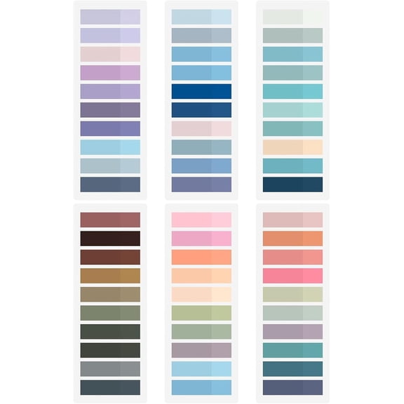 Siloon Sticky Tabs 1200 Pieces Book Tabs, Transparent Book Markers, Writable and Repositionable Page Makers, Morandi Index Tabs for Annotating Books, Page Tabs, Books Flags