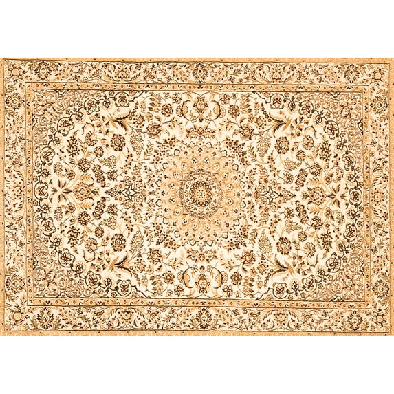 Ahgly Company Indoor Rectangle Medallion Orange Traditional Area Rugs, 2' x 4'