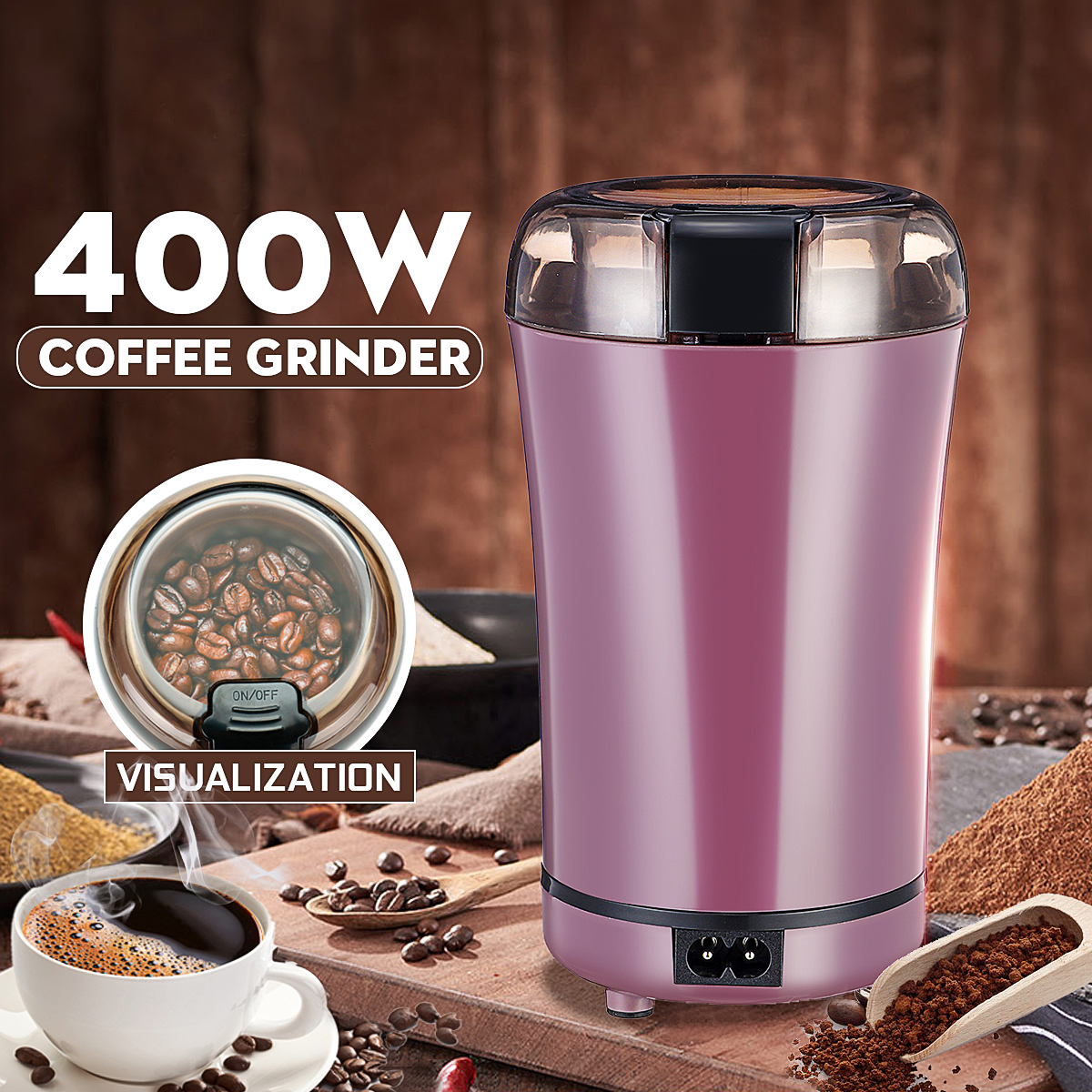 400W 110V Electric Coffee Grinder Espresso Mill Grinder with Manual On