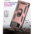thumbnail image 4 of Phone Case for Google Pixel 6 Pro Heavy Duty Rugged Full Body Shockproof Screen Protection Built-in Finger Ring Kickstand Military Armor Scratch Proof Bumper Hard Back Cover Rosegold, 4 of 14