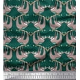 thumbnail image 1 of Soimoi Polyester Crepe Fabric Feather,Branch & Sloth Cartoon Print Fabric by The Yard 42 Inch Wide, 1 of 3