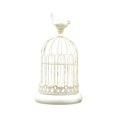 thumbnail image 2 of Portavelas de hierro para velas votivas, portavelas para velas de té con forma de jaula minimalista para pájaros Blanco 14x26cm, 2 of 7