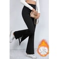 thumbnail image 4 of Cozy and Stylish: Black Split Flare Leg Pants with Thermal Lining, 4 of 8