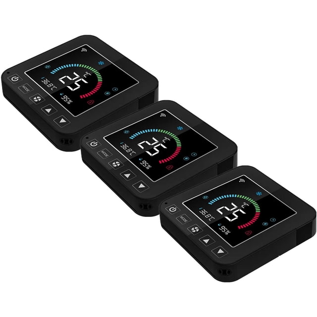 Controlador WiFi USB A/C VentDepot TuyCtrlBlack 3 Pzas LCD Negro Temp -10°C a 60°C Humedad 0 a 90%