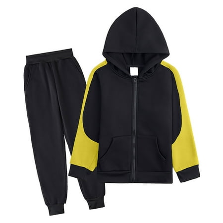 

Autumn and Winter Children s Color Matching Fashion Casual Hooded Zipper Cardigan Jacket and Pants Suit 6t Boys Track Suit Baby Out Fit Boys Sweatshirt Set Kids Fall Outfits Boys 5t Fall Outfits Boys