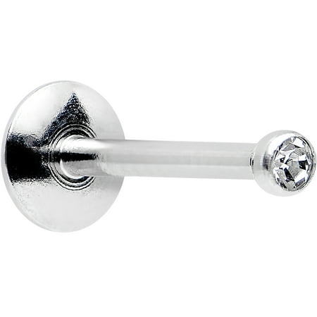 - Body Candy Stainless Steel Clear Push In Labret Monroe 16 Gauge 3/8