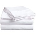 thumbnail image 2 of SRP Linen 100% Cotton 600-Thread-Count Bed Sheet Set With Bonus Pillowcases RV Camper Short Queen Solid White Fit Up to 12" inches Extra Deep Pocket, 2 of 3