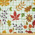 thumbnail image 2 of Ambesonne Autumn Fabric by the Yard Microfiber, Leaves Composition Art, 5 Yards, Vermilion and Burnt Orange, 2 of 2