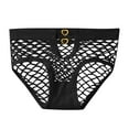 thumbnail image 3 of Gibobby Tangas de sexy mujer Bragas de mujer Calzoncillos de cintura media sexy Figura Diseño de red Ropa interior hueca Lencería de alta elasticidad(Negro,XL), 3 of 5