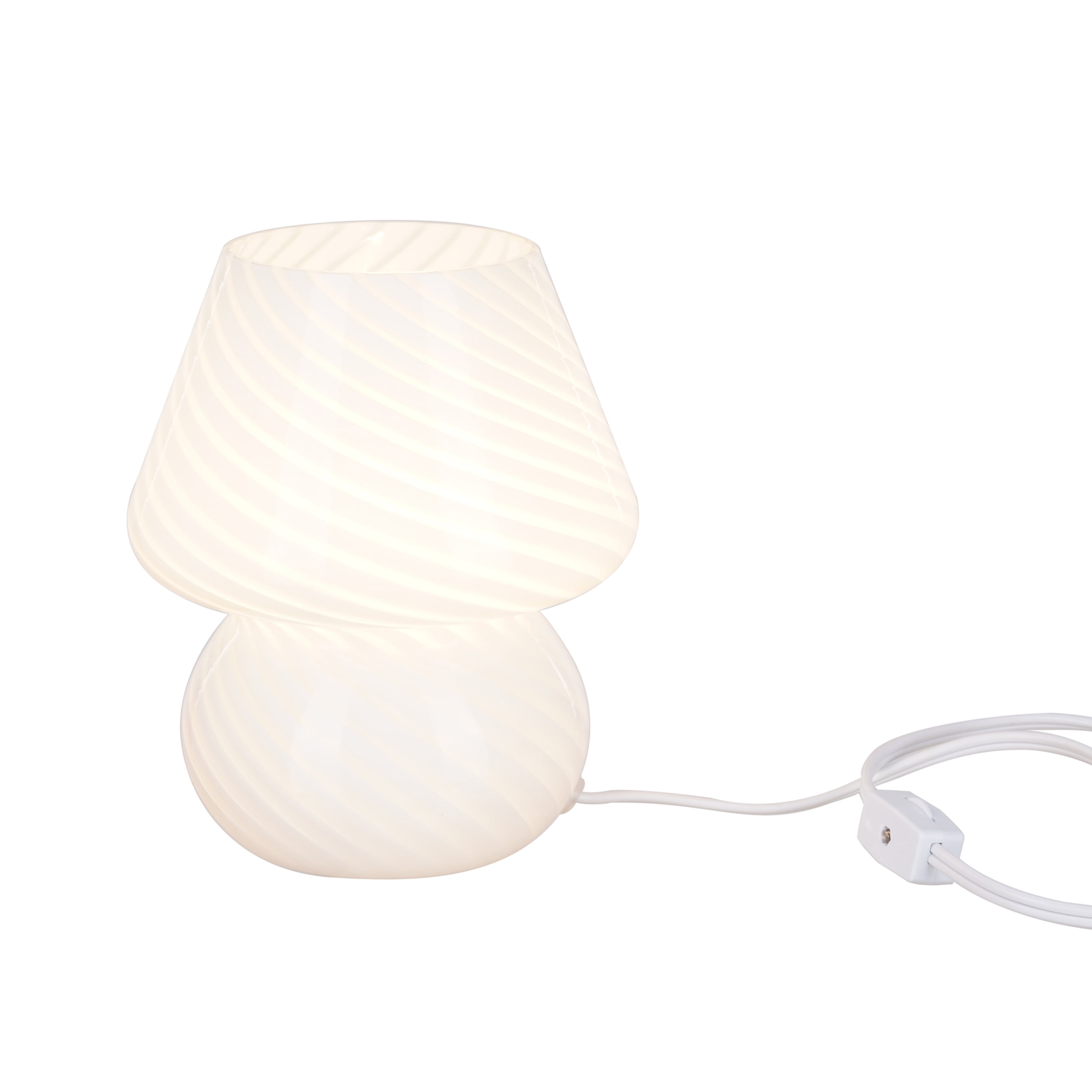 Catalina Lighting Mushroom Table Lamp, White Glass, White