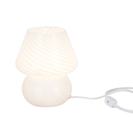 Catalina Lighting Mushroom Table Lamp, White Glass, White