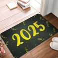 thumbnail image 4 of Alfombra de franela para baño con texto "Feliz año nuevo 2025", para entrada interior y exterior, porche delantero de casa, 4 of 7