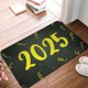 thumbnail image 4 of Alfombra de franela para baño con texto "Feliz año nuevo 2025", para entrada interior y exterior, porche delantero de casa, 4 of 7