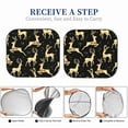 thumbnail image 6 of Bingfone Christmas Gold Deers Print 2-Piece Sun Shade Front Windshield - Foldable Car Front Window Sunshades For Most Sedans Suv Truck - Small, 6 of 7