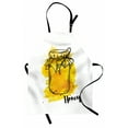 thumbnail image 1 of Vintage Yellow Apron, Old Ink Style Hand Drawn Honey Jar on Watercolor Splash Background, Unisex Kitchen Bib with Adjustable Neck for Cooking Gardening, Adult Size, Marigold and Black, by Ambesonne, 1 of 4