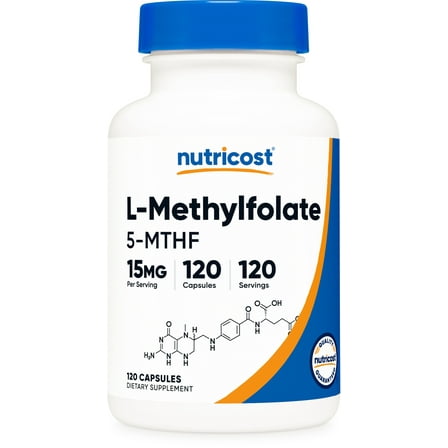 Nutricost L-Methylfolate 15mg, 120 Capsules (5-MTHF) - Vegan, Non-GMO, Gluten Free