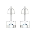 thumbnail image 4 of 2 ct Screw-Back Stud Earrings for Women | 6.5mm Round Cut Natural Sky Blue Topaz | 18K White Gold, 4 of 5