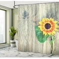 thumbnail image 5 of Ambesonne Sunflower Shower Curtain, Wood Board Bouquet, 69"Wx84"L, Brown Green Yellow, 5 of 5