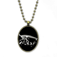 thumbnail image 1 of Os de Dinosaure Collier Noir Chaîne Vintage Pendentif Bijoux Collection, 1 of 3