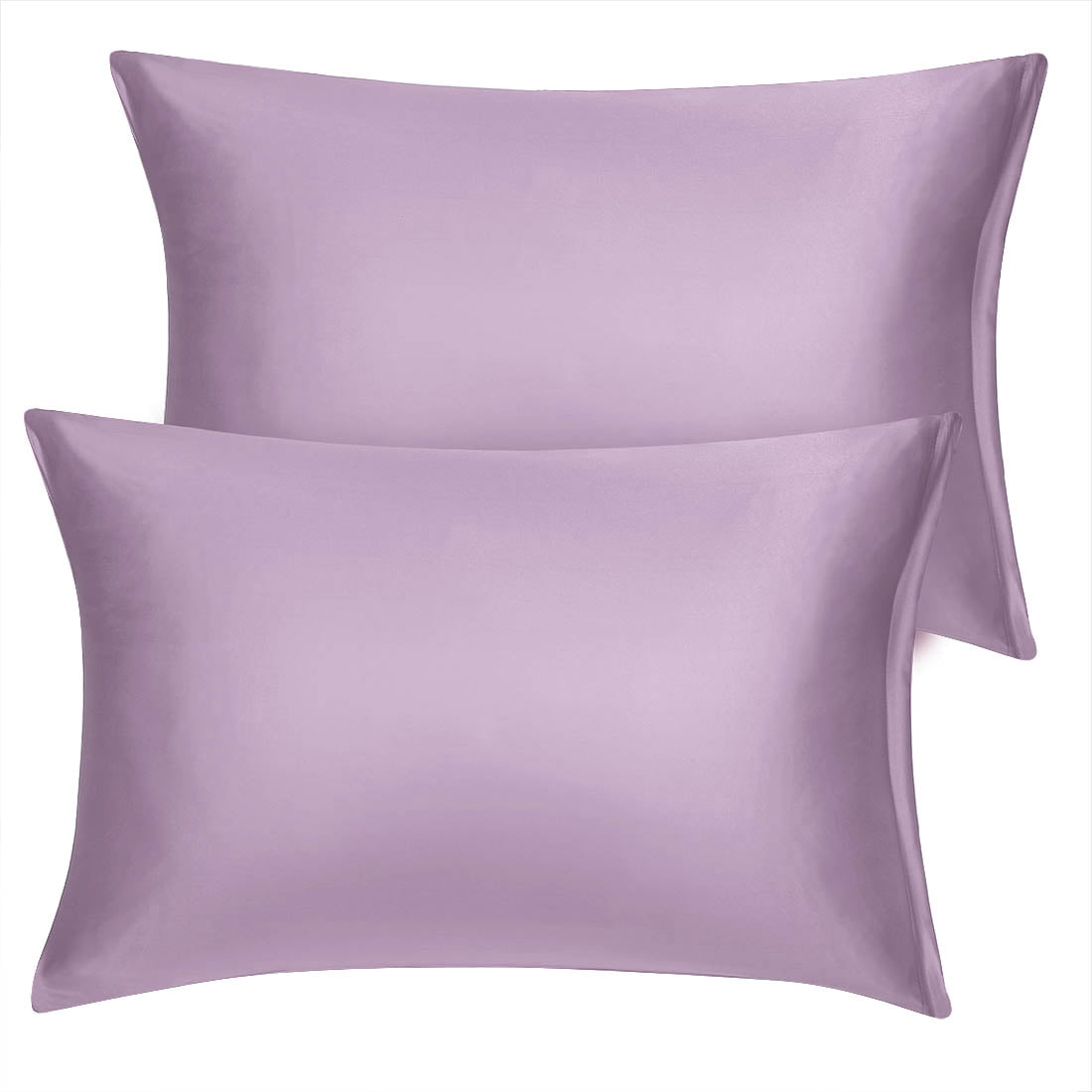 Unique Bargains 2 Pack Silky Satin Pillow Cover Cases Mauve 21" x 27"
