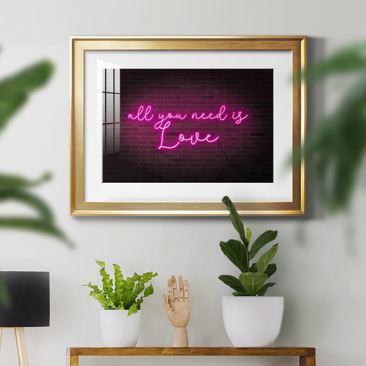Neon Love I Premium Framed Print - Ready to Hang
