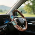 thumbnail image 7 of Western Steering Wheel Cover,Retro Western Cowboy Car Universal Steering Wheel Cover,Embossed Hand-Painted Leather Western Car Accessories, for Women Man, Anti- Design Easy to Install (E), 7 of 7