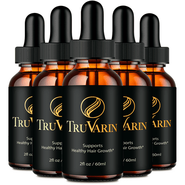 TruVarin Drops - Official Advanced Formula Supplement - Truvarin to Support Healthy and Beautiful Hair, Natural Liquid Formula for Hair Growth and Healthy Scalp, Premium Tru Varin Reviews (5 Pack)
