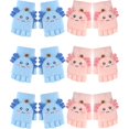 thumbnail image 1 of wonima44 Geyoga 6 Pairs Kids Fingerless Gloves Axolotl Knitted Convertible Flip Top Gloves Winter Toddler Mittens, 1 of 1