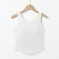 thumbnail image 6 of Fanxing Tank Top with Built-in Bra for Women Spaghetti Strap Yoga Shirts Basic Layer Padded Bra Workout Cami Tops White,XL, 6 of 7
