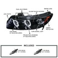 thumbnail image 3 of Spec-D Tuning LED Projector Headlights Glossy Black Housing Smoke Lens Compatible with 2006-2011 Honda Civic 2 Door Coupe, Left + Right Pair Headlamps Assembly, 3 of 5