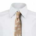 thumbnail image 2 of Floral Necktie, Rhythmic White Cosmos Flower, Dress Tie, 3.7", Lime Green Mustard, by Ambesonne, 2 of 3