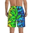 thumbnail image 3 of Kll Multicolored Butterflies Men'S Casual Summer Beach Shorts Hawaiian Shorts With Pockets-Small, 3 of 9