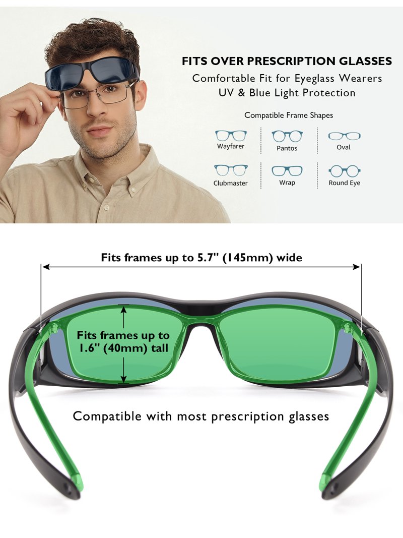TINHAO Photochromic Polarized Fit Over Sunglasses UV400 Blue  display picture 1