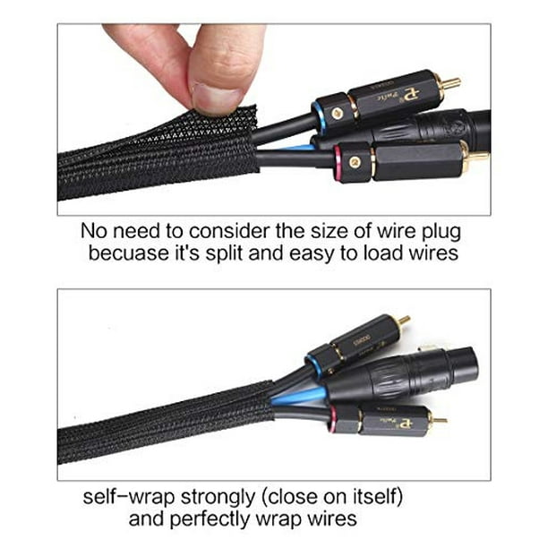 Alex Tech - Protector de cable de 25 pies a 1 pulgada, funda dividida