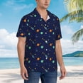 thumbnail image 3 of Honeii Space Galaxy Print Men’s Hawaiian Shirt,Classic Button-Down Short Sleeve Shirt, for Beach, Vacation, and Outdoor Activities,Medium, 3 of 7