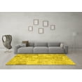 thumbnail image 3 of Ahgly Company Machine Washable Indoor Square Patchwork Yellow Transitional Area Rugs, 6' Square, 3 of 4