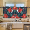 thumbnail image 2 of Yayeee Kitchen Curtains Tier Set of 2 Light Filtering 57"x24" Over Sink Window Panels, Christmas Berries, 2 of 7