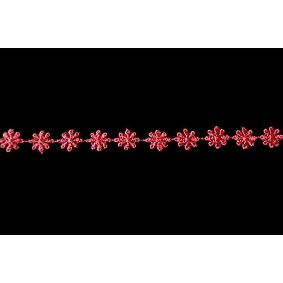 Altotux 0.5" Ivory or Burgundy Dark Red Small Flower Venice Lace Trim by 3 Yards (Burgundy)