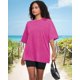 thumbnail image 5 of Camiseta Adorejoy Oversize Vintage Lavada para Mujer - Rosa Claro, 5 of 8