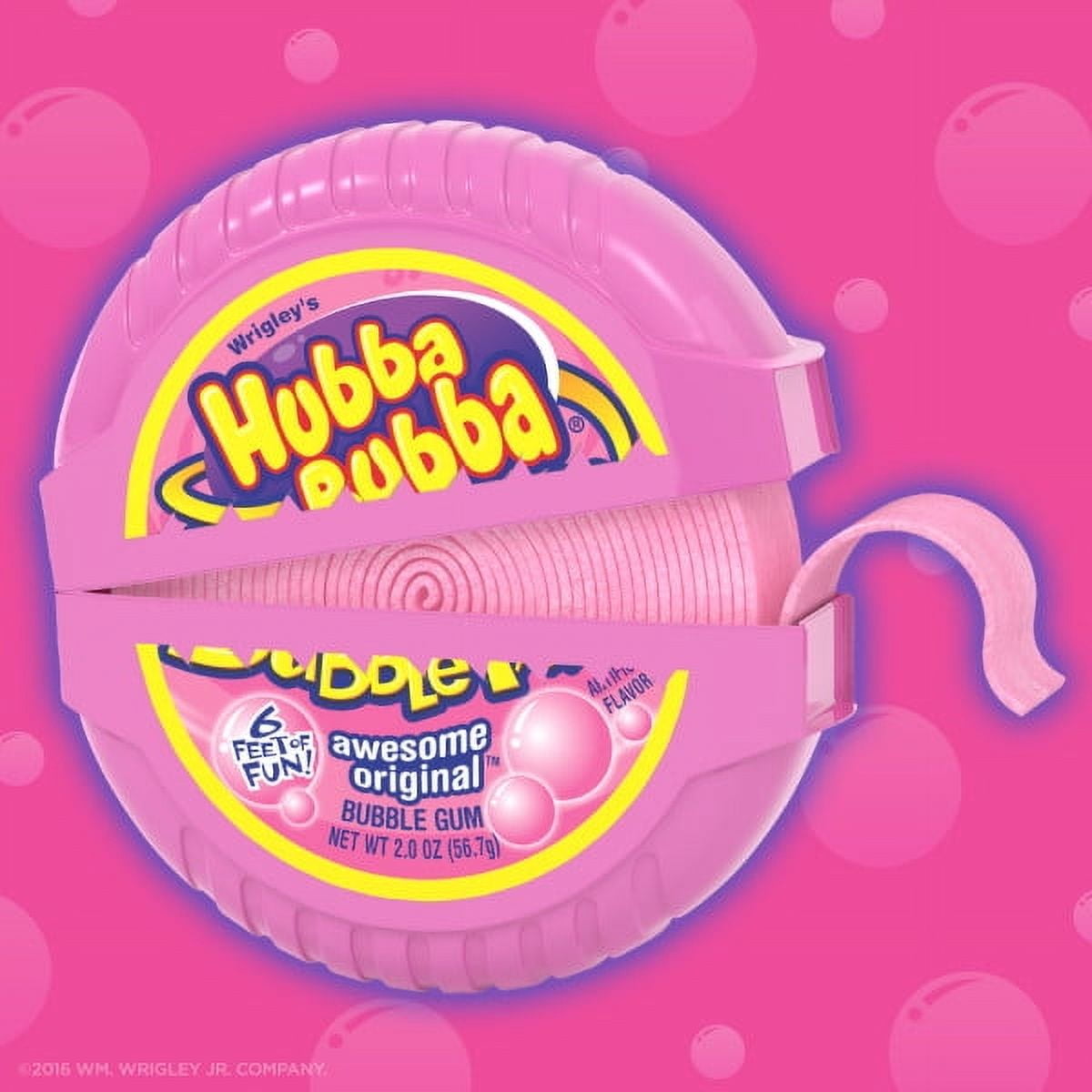(2 pack) Hubba Bubba Original Bubble Gum Tape, 2 ounce (6 Packs)