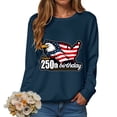 thumbnail image 5 of Leey-World 250 Years America Anniversary 250th Independence Day Freedom T-Shirt 4th Of July Tops(Navy,XL), 5 of 9