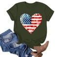 thumbnail image 4 of successthop 4th of July Clothes for Women Heart Flags Summer Shirt Festival T Shirts Crewneck Short Sleeve Tops Green S, 4 of 4