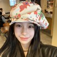 thumbnail image 1 of LinYooLi Summer Version Of Retro Flowers Embroidered Forward Hat Girl Out Of The Street To Show Face Small Versatile Fashionable Beare Hat, 1 of 9