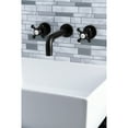 thumbnail image 4 of Kingston Brass KS8120BX Metropolitan Double-Handle 3-Hole Wall Mount Bathroom Faucet in Matte Black, 4 of 8