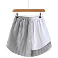 thumbnail image 5 of Basic Solid Stretchy High Waist A-line Flared Casual Mini Skirt Women's Layered Tiered Sheer Stripe Printing Casual Pleated Skirt for Women, 5 of 6