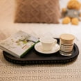 thumbnail image 4 of HPC Decor 15in Oval Tray for Home Decor - Black Wood Beaded Tray - Decorative Serving Tray,Rustic Farmhouse Wooden Trays for Vintage Centerpiece,Kitchen Counter,Living Room Decor,Coffee Table Decor., 4 of 8
