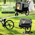 thumbnail image 3 of Jopath 2-in-1 Pet Bike Trailer Dog Cart for Bicycle, Detachable Bike Hitch & Push Handle Included,Quick Release Wheel, Non-Slip Floor, Internal Leash Extra Large for Large and Medium Pets Grey, 3 of 8