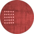 thumbnail image 1 of Ahgly Company Indoor Round Abstract Red Modern Area Rugs, 3' Round, 1 of 4
