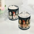 thumbnail image 2 of Yayeee 4 Pack Qtip Holder Bathroom Cotton Swab Canister with Lid Clear Dispenser Set, Green Snowmen, 2 of 6